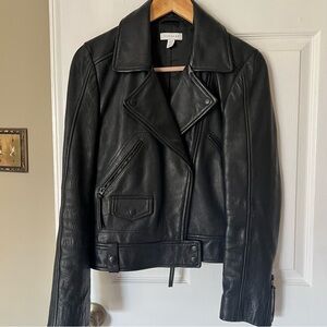 Topshop thick leather jacket (US 8)